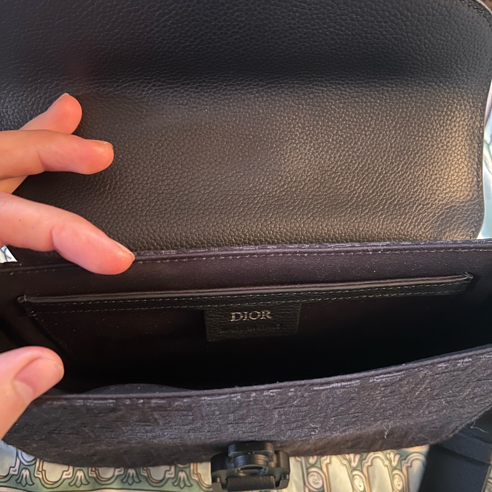 Dior Saddle Oblique Messenger Bag Shoulder leather and canvas monogram - Picture 6 of 10